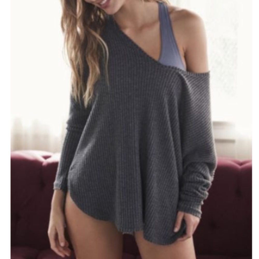 Out From Under Oversized Cozy Thermal V-Neck Top